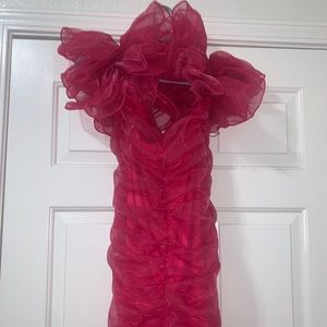 Ruffle off the shoulder dress